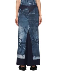 Jean Paul Gaultier - ブルー トロンプルイユ マキシスカート - Lyst