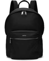 Zegna - Sac à dos hoodie noir en cuir de cerf - Lyst