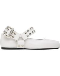 Alaïa - Biker Leather Ballet Flats - Lyst