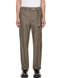 Sacai - Taupe Wtaps Edition Cotton Back Satin Trousers - Lyst