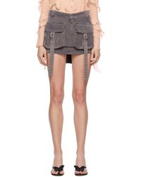 Blumarine - Gray Low-rise Miniskirt - Lyst