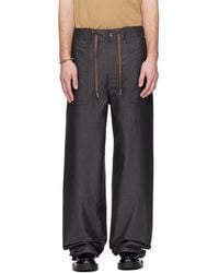 Lanvin - Wide-Leg Chambray Cargo Pants - Lyst