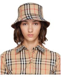 Burberry - Wool Check Reversible Bucket Hat - Lyst
