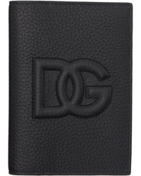 Dolce & Gabbana - Dolce&gabbana Black 'dg' Logo Passport Holder - Lyst