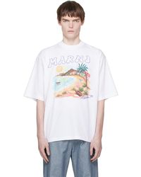 Marni - Cotton Beach Postcard Print' T-Shirt - Lyst