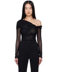 Mugler - Off-Shoulder Ruched Bodysuit - Lyst