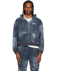 we11done - Trompe L'Oeil Denim Printed Zip-Up Hoodie - Lyst