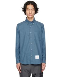 Thom Browne - Blue Back Stripe Shirt - Lyst