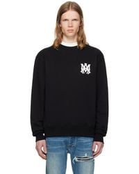 Amiri - Pull Molletonné Noir À Monogramme Et À Col Ras Du Cou - Lyst