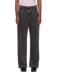 Rag & Bone - Jean Ample Phoebe Noir À Cordon Coulissant - Lyst