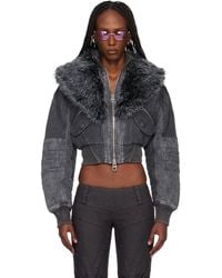 Miss Sixty - Knwls Edition Padded Denim Bomber Jacket - Lyst