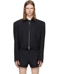 Louis-Gabriel Nouchi - Shoulder Padding Wool Zipped Jacket - Lyst