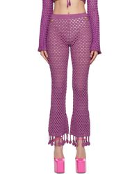 Moschino - Purple Crocheted Lounge Pants - Lyst