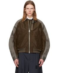 Sacai - Cotton Chino & Nylon Twill Bomber Jacket - Lyst