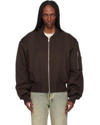 Entire studios - Cropped Broad Suiting Bomber Jacket - Lyst