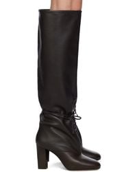 Lemaire - Brown Tall Lace-up Boots - Lyst