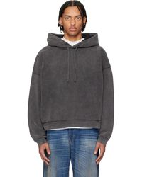 Acne Studios - Pull À Capuche Gris À Écusson À Logo - Lyst