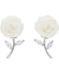 ShuShu/Tong - Yvmin Edition Paper Ball Rose Gemstone Leaf Stud Earrings - Lyst