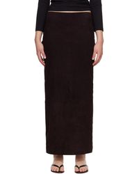 St. Agni - Suede Column Midi Skirt - Lyst