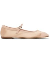 Aeyde - Uma Satin Toe-Cap Ballerina Flats - Lyst