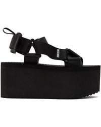 Moschino - Black Wedge Sandals - Lyst