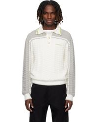 CASABLANCA - Off- & Tennis Boucle Long Sleeve Polo - Lyst