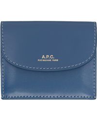 A.P.C. - . Blue Genève Trifold Wallet - Lyst