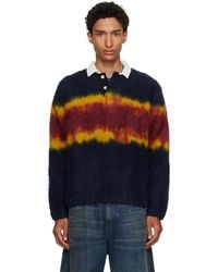 Sacai - Burgundy Chusen-Dyed Knit Polo - Lyst