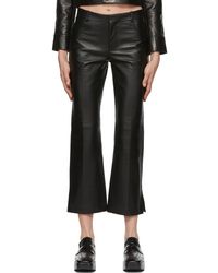 Ami Paris - クロップド レザーパンツ - Lyst