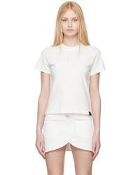Courreges - T-shirt droit blanc à écusson à logo ac - Lyst