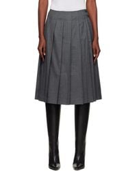 NOTHING WRITTEN - Wool Pleated Midi Skirt - Lyst
