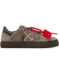 Off-White c/o Virgil Abloh - Taupe Vulcanized Low Suede Sneakers - Lyst