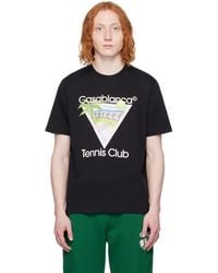 CASABLANCA - Ssense限定 ブラック Tennis Club Icon Tシャツ - Lyst