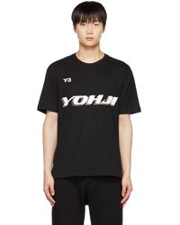 Y-3 - T-shirt noir à logo et à texte contrecollés - Lyst