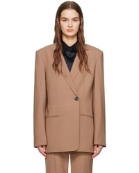Helmut Lang - Brown Single-double Breasted Blazer - Lyst