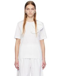 Simone Rocha - T-shirt blanc à appliqués floraux - Lyst