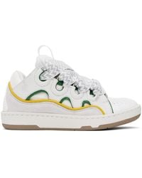 Lanvin - Ssense Exclusive White & Green Curb Sneakers - Lyst