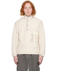 and wander - Off-white Embroidered Sweatshirt - Lyst