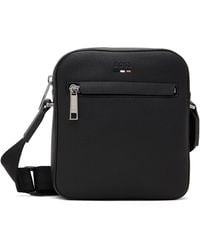 BOSS - Grained Faux-leather Reporter Bag - Lyst