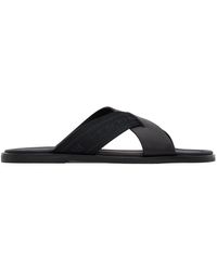 Giorgio Armani - Black Leather Sandals - Lyst