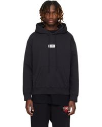 MM6 by Maison Martin Margiela - ブラック Unbrushed コットン フーディ - Lyst