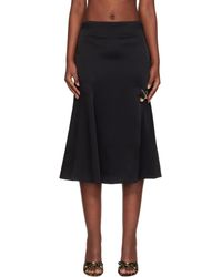 Versace - Jupe Midi Noire En Satin À Épingles De Sureté - Lyst