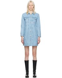 A.P.C. - Robe courte alpine bleue en denim - Lyst
