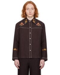 Bode - Brown Show Pony Long Sleeve Shirt - Lyst