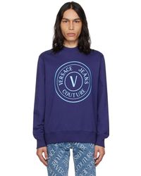 Versace - Navy V-emblem Sweatshirt - Lyst