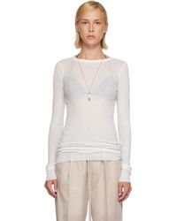 Rick Owens - Off- Tower Rib Ls T-Shirt - Lyst