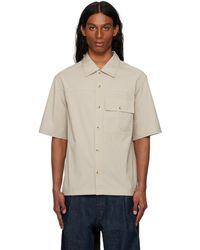 Maison Kitsuné - Taupe Short Sleeve Overshirt - Lyst