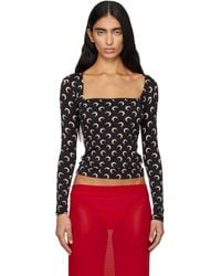 Marine Serre - Moon Printed Square Neck T-Shirt - Lyst