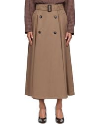 Burberry - Gabardine Trench Midi Skirt - Lyst