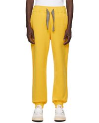 Lanvin - Pantalon de survêtement jaune à taille et revers élastiques - Lyst